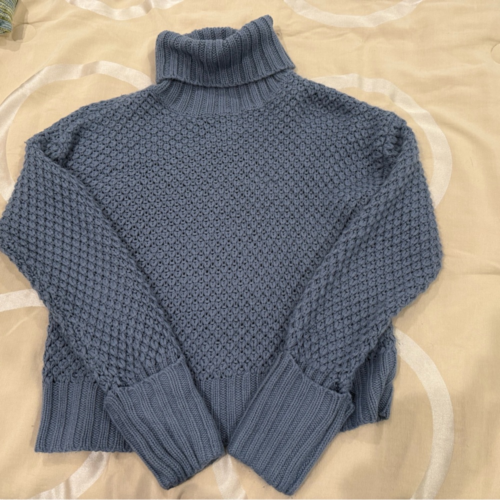 Pink Rose Light Blue Knit Sweater